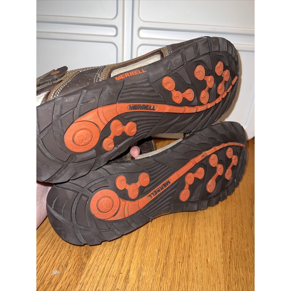 MERRELL Men's Dark Earth Sandspur Oak Sport Leather Comfort Sandals Size 14 - Picture 7 of 7